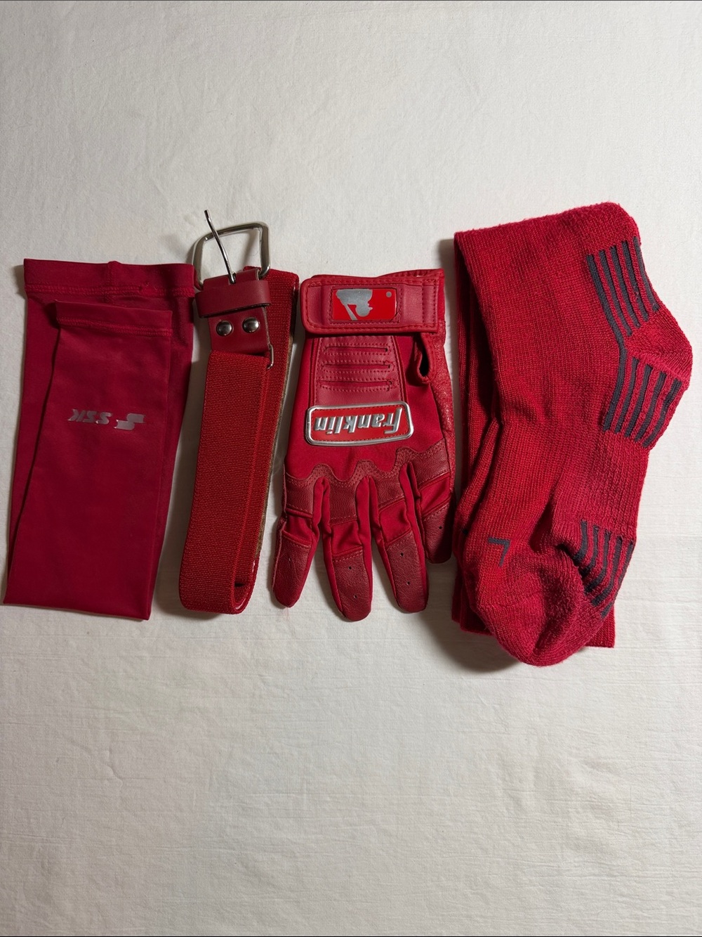 Red Boys Performance Gear Set - Gloves, Belt, Socks, armband.